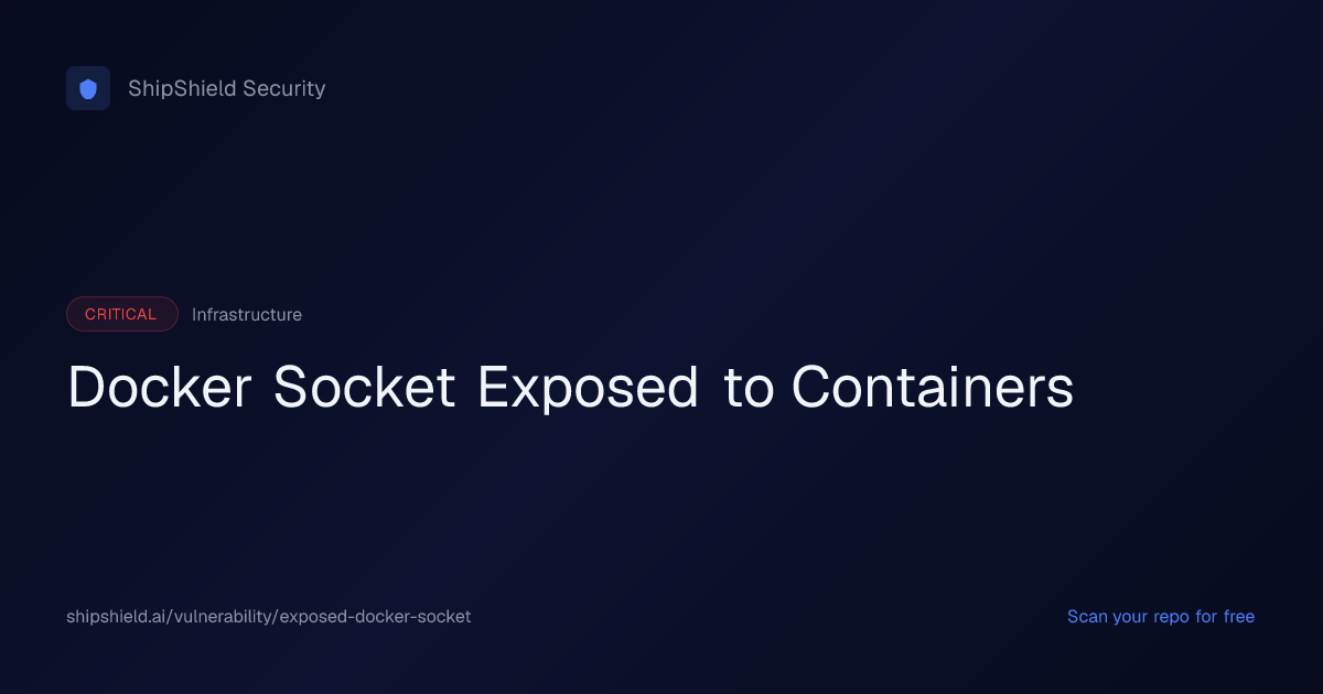 Docker Socket Exposure: Container Escape Risk
